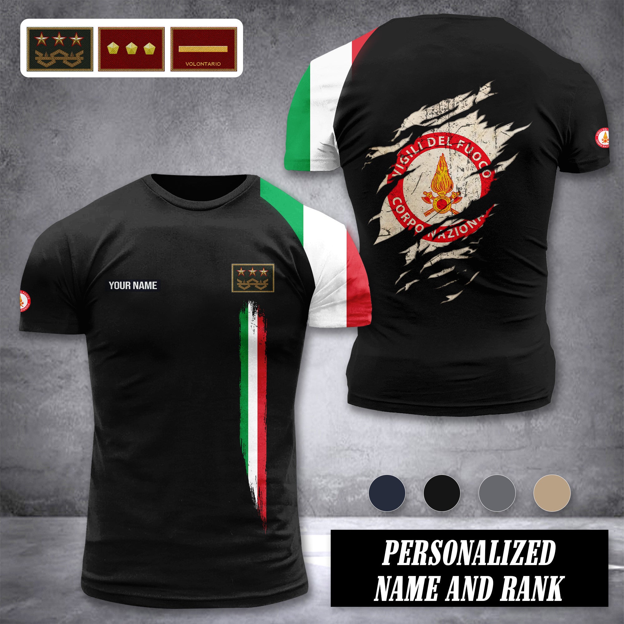 Firefighter Italy customize ranking T-shirt 442