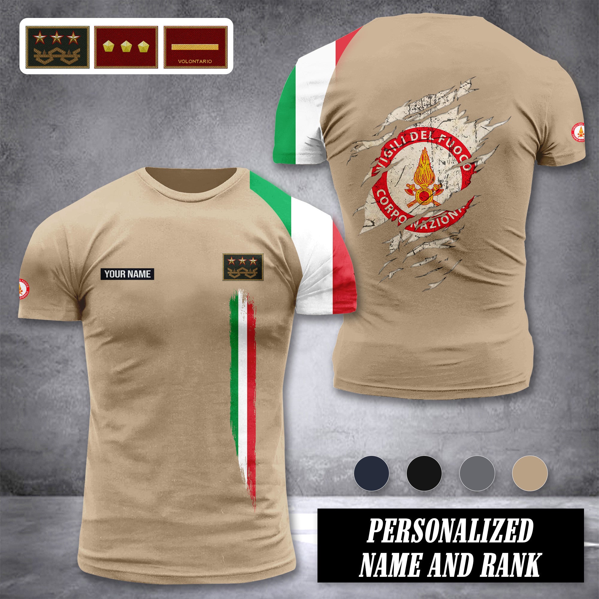 Firefighter Italy customize ranking T-shirt 442