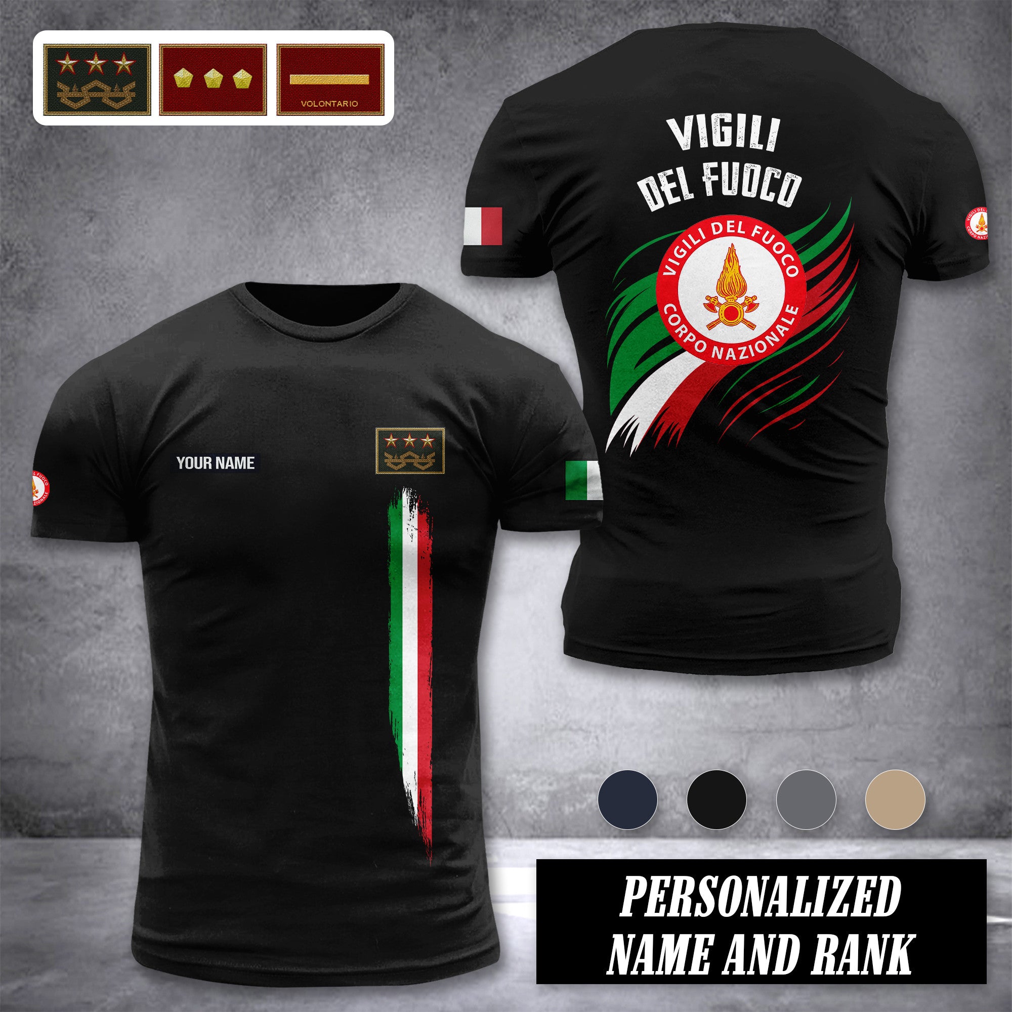 Firefighter Italy customize ranking T-shirt 246