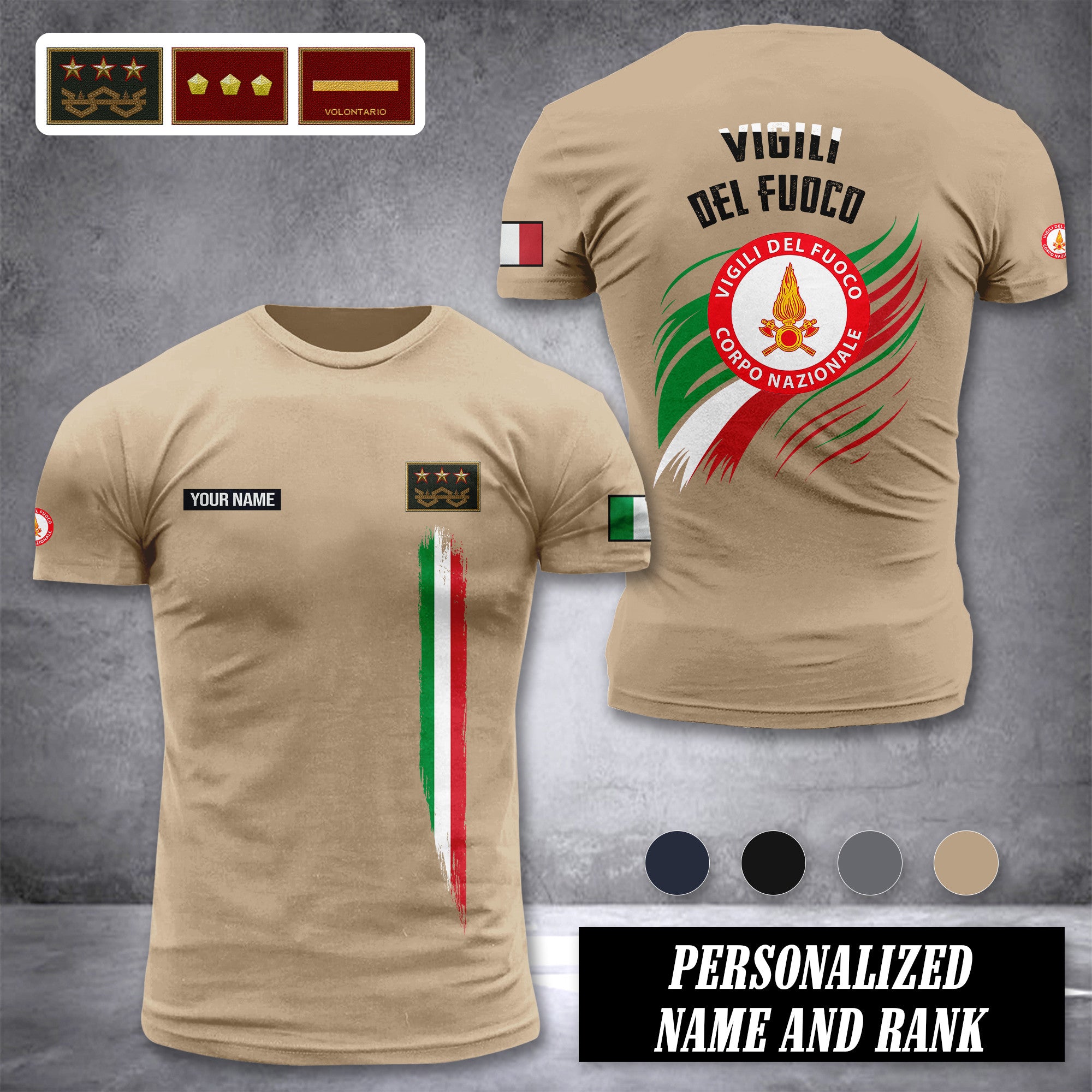 Firefighter Italy customize ranking T-shirt 246