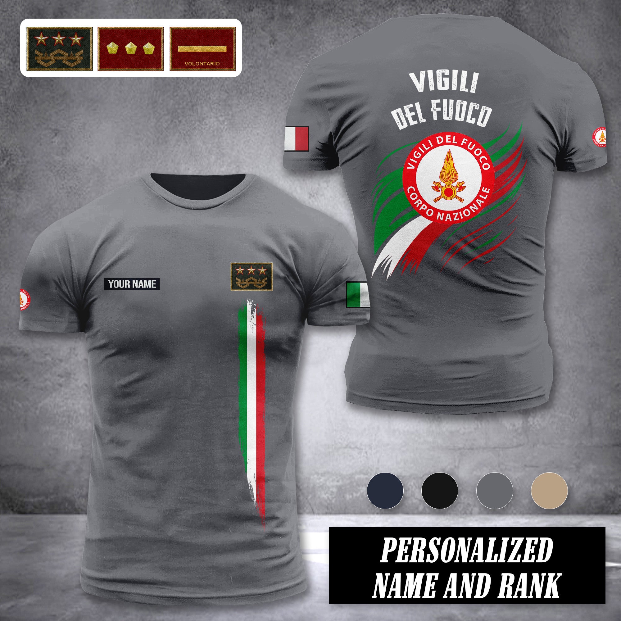 Firefighter Italy customize ranking T-shirt 246