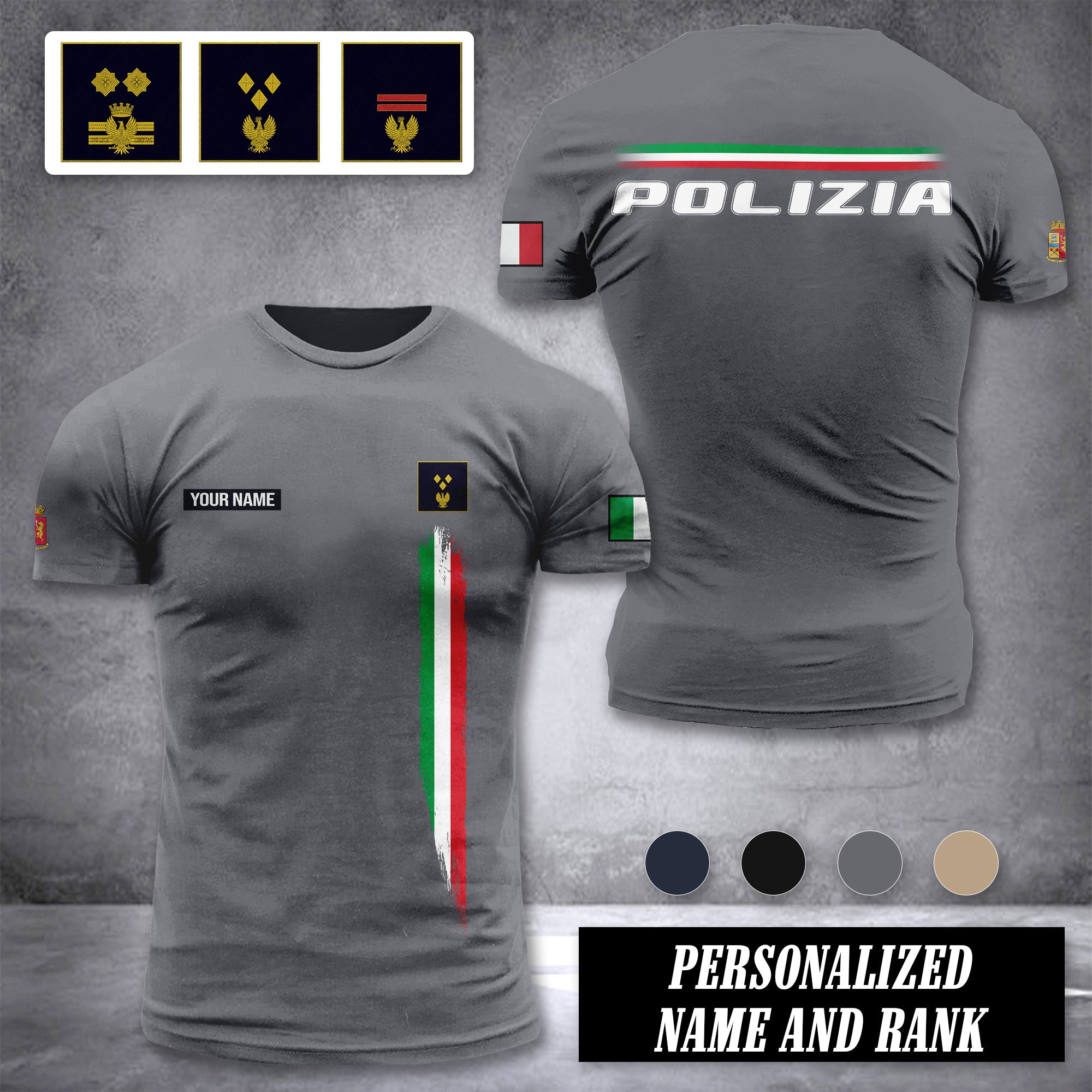 Polizia customize ranking T-shirt 355