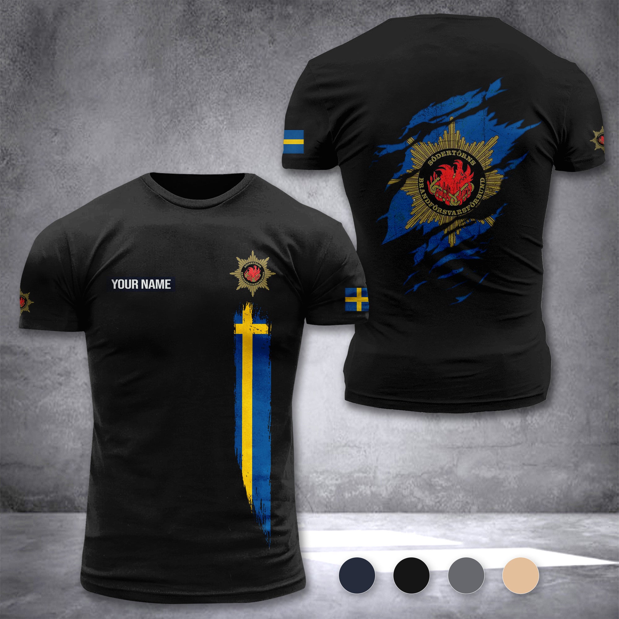 Södertörns brandförsvarsförbund Sweden customize T-shirt 355