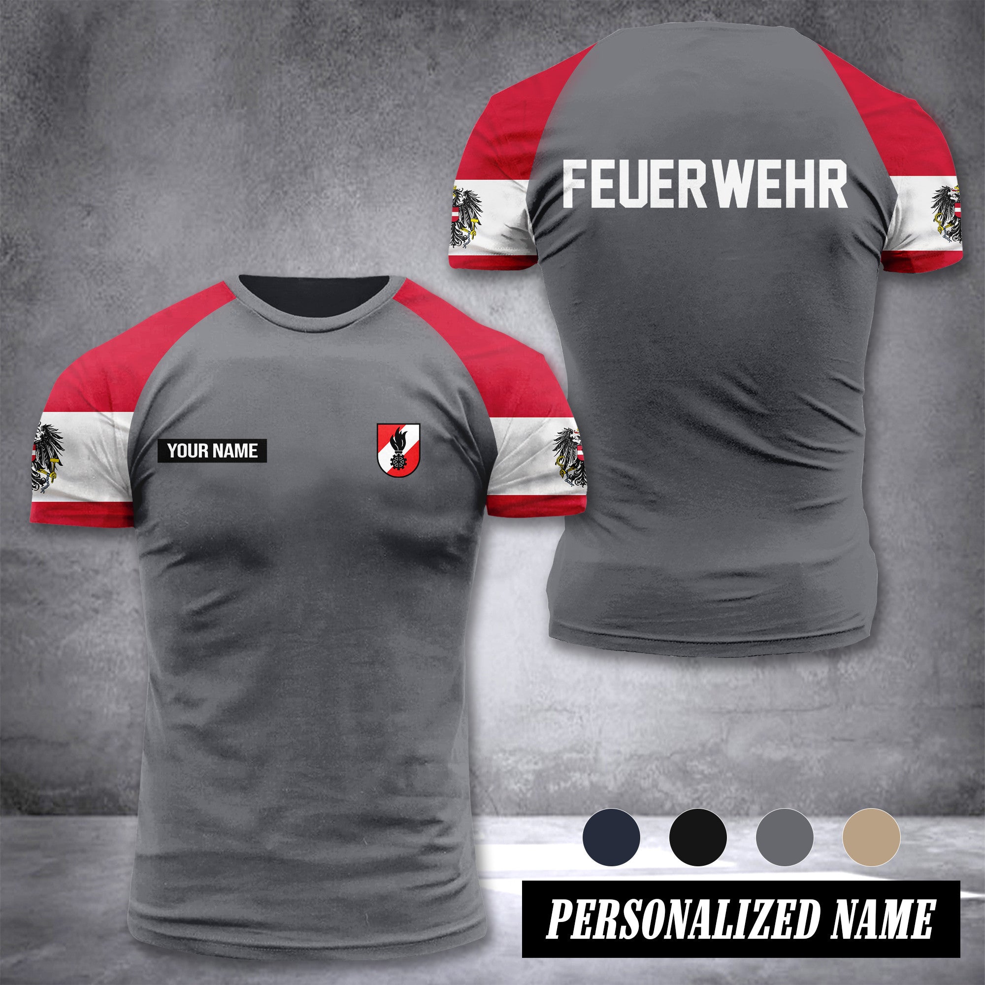 Firefighter Austria customize T-shirt 355