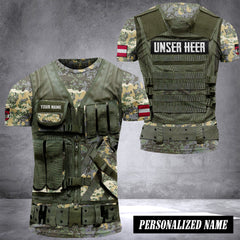 Austria Army customize T-shirt 3d tatical camo