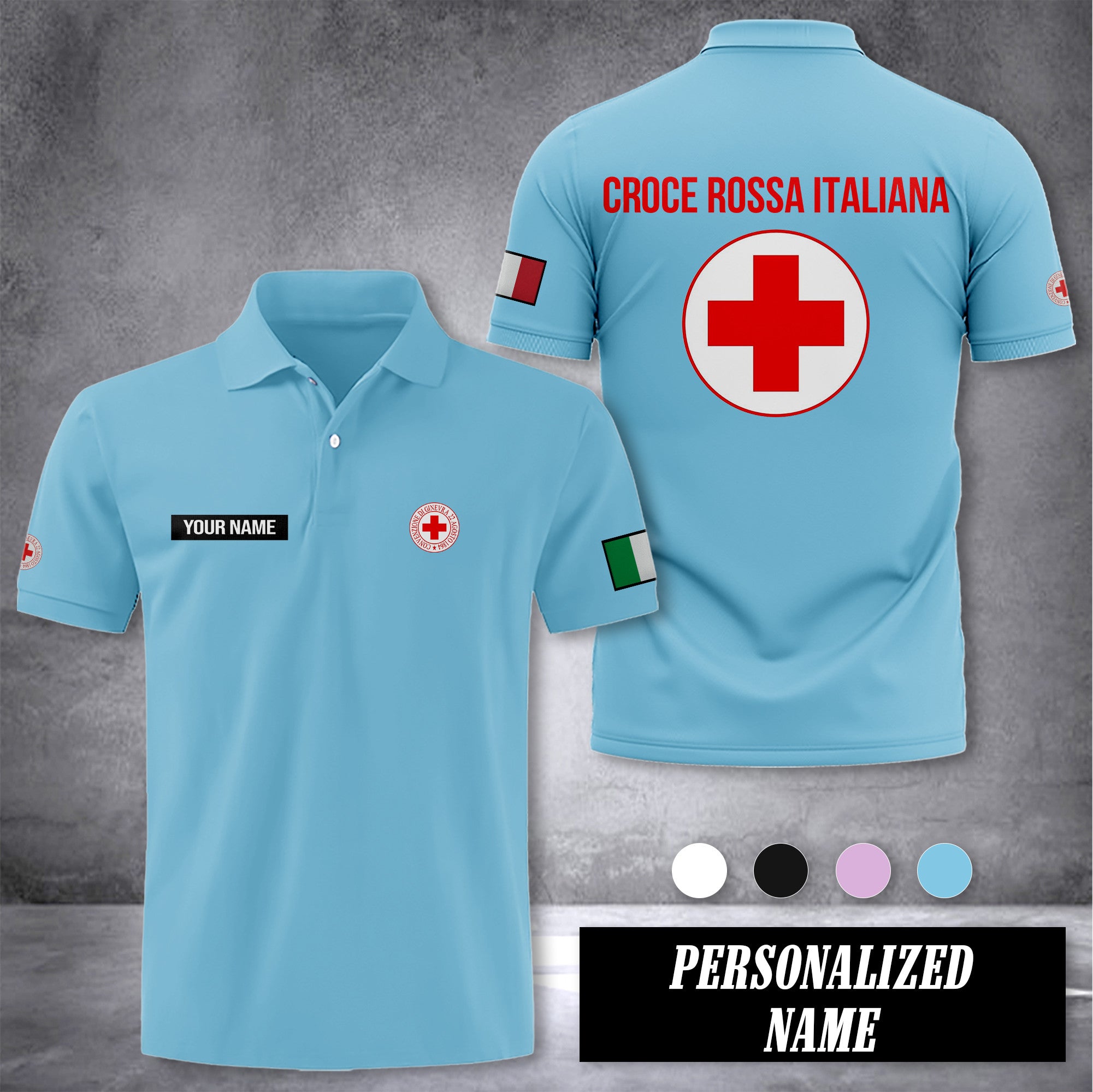 Croce Rossa Italiana customize polo back