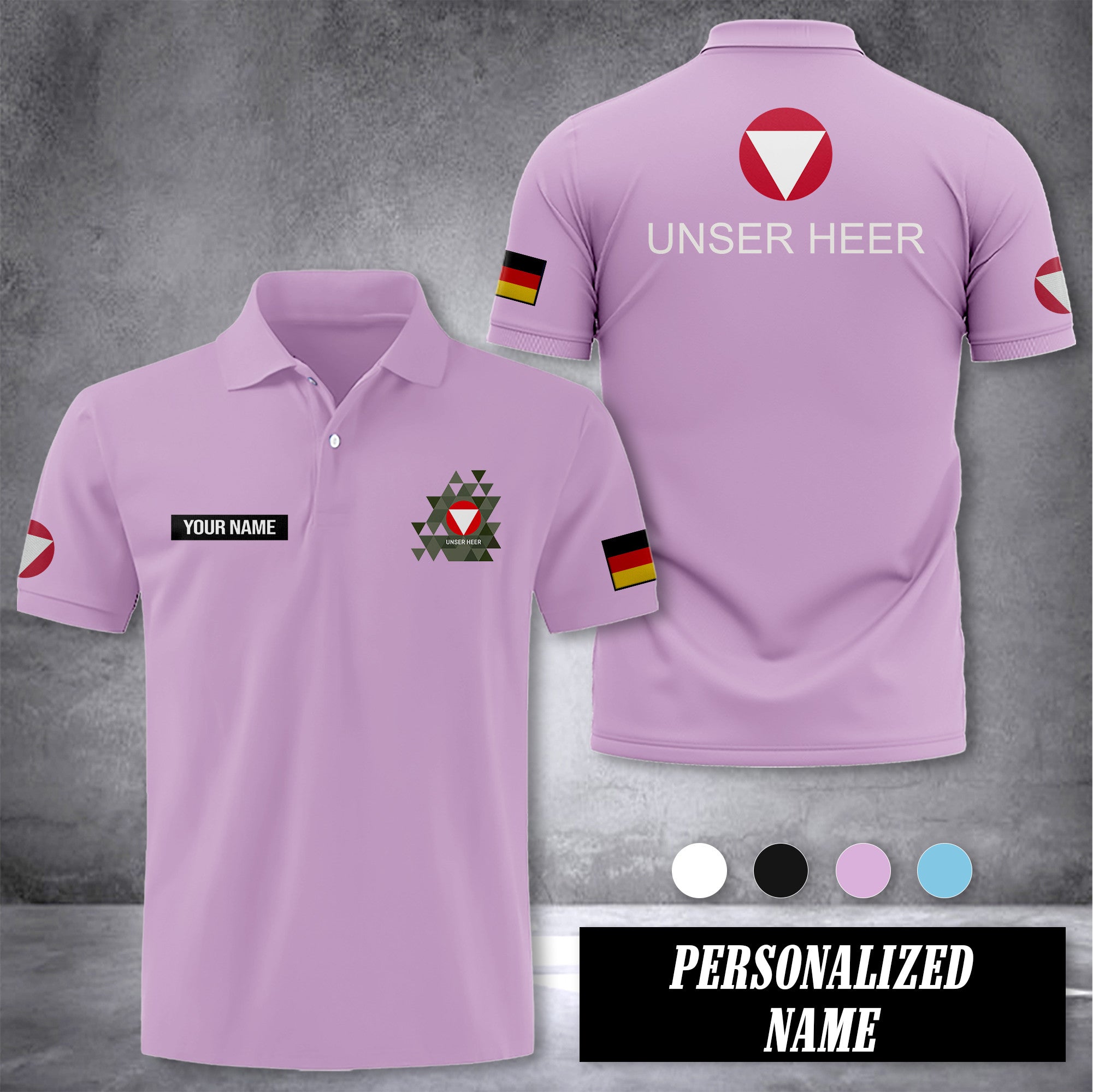 Unser Heer Austria customize polo back