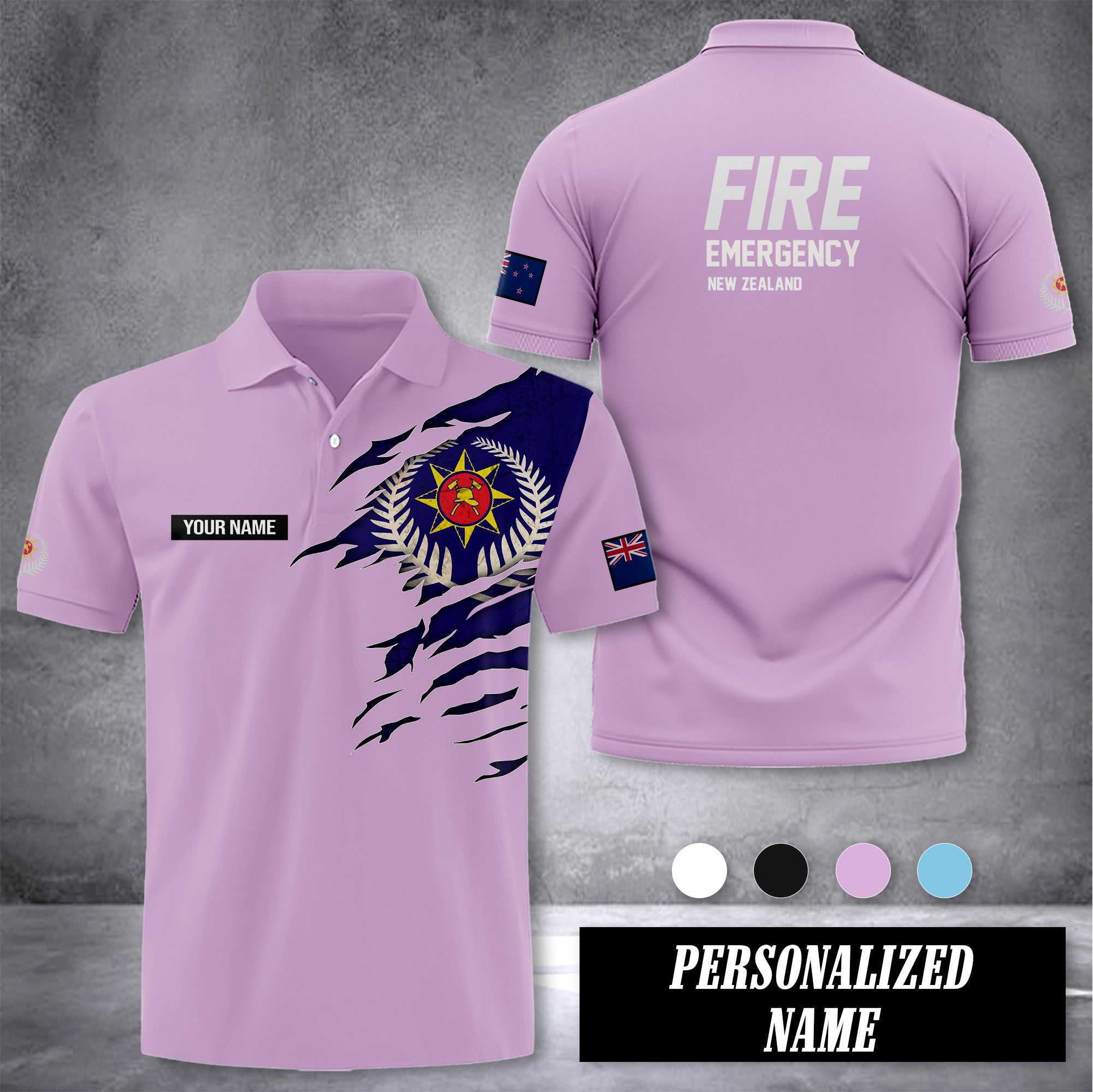 Fire and Emergency customize polo back
