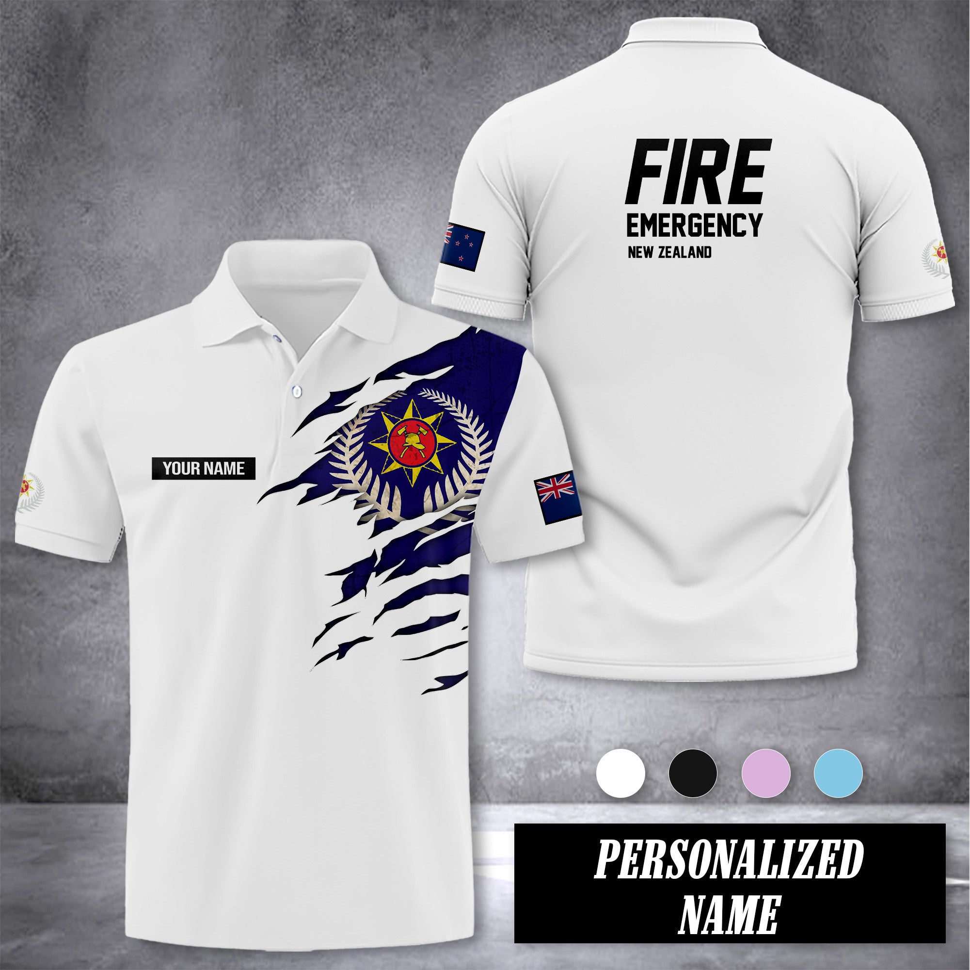 Fire and Emergency customize polo back