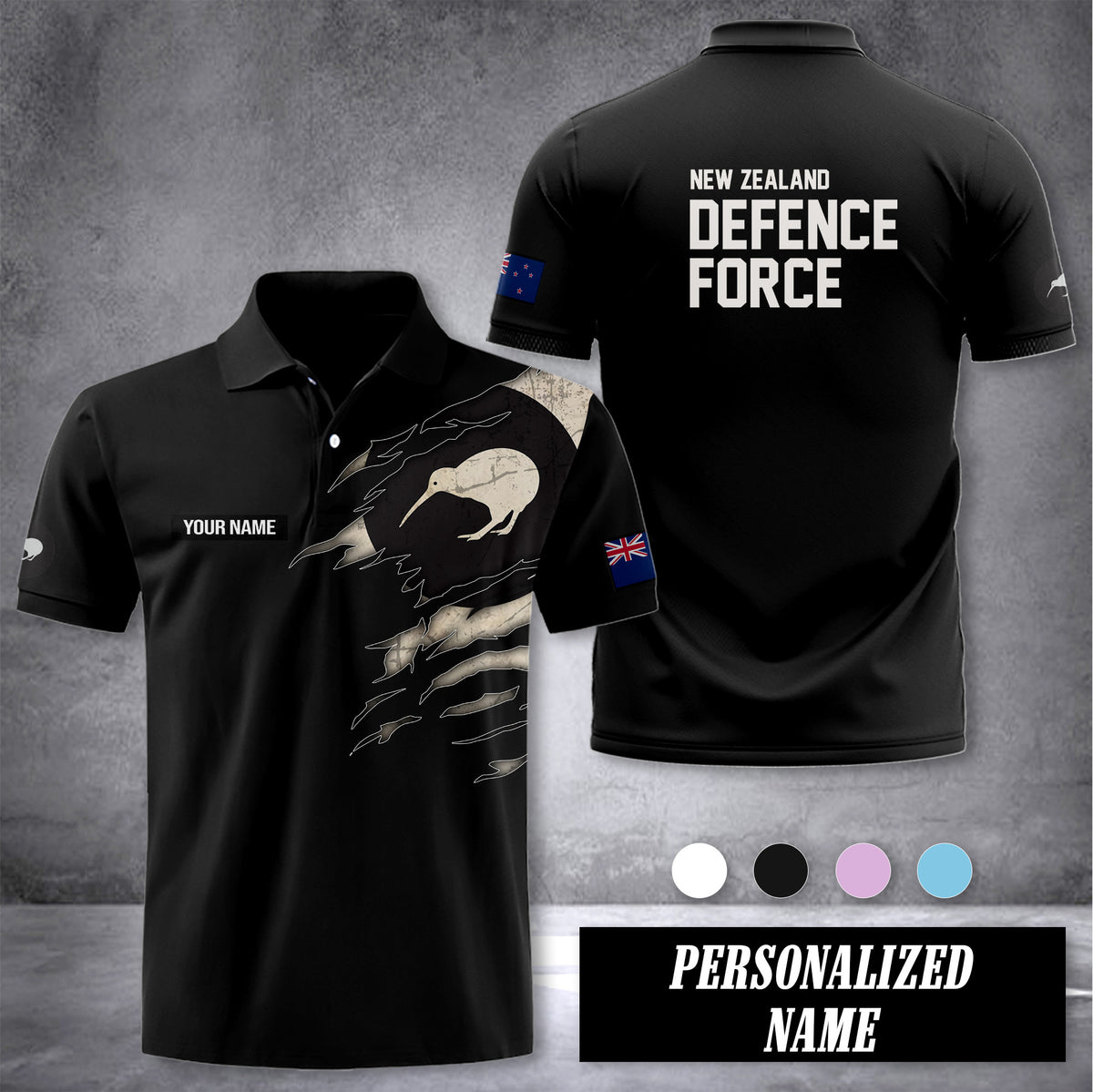 NZ Defence Force customize polo back