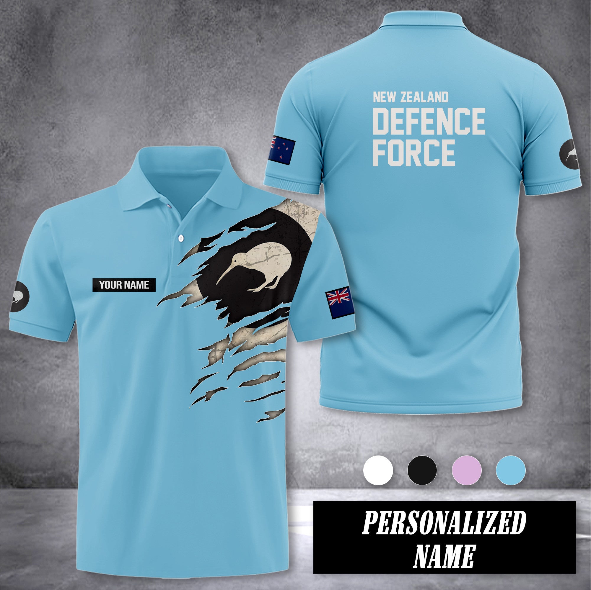 NZ Defence Force customize polo back