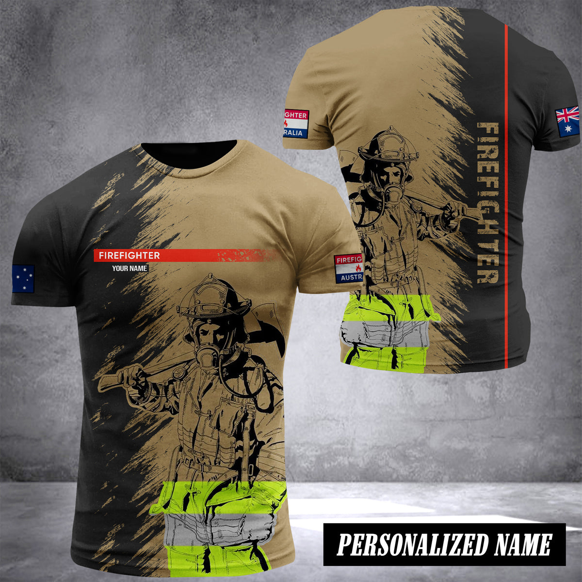 Firefighter Australia customize T-shirt  Gr