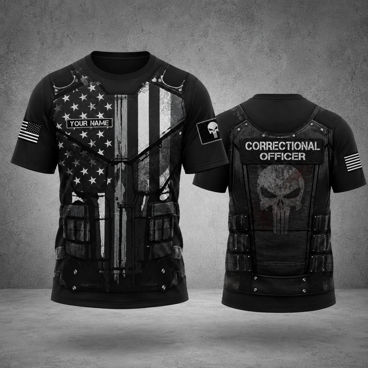 Correctional officer tatical vest customize T-shirt pun