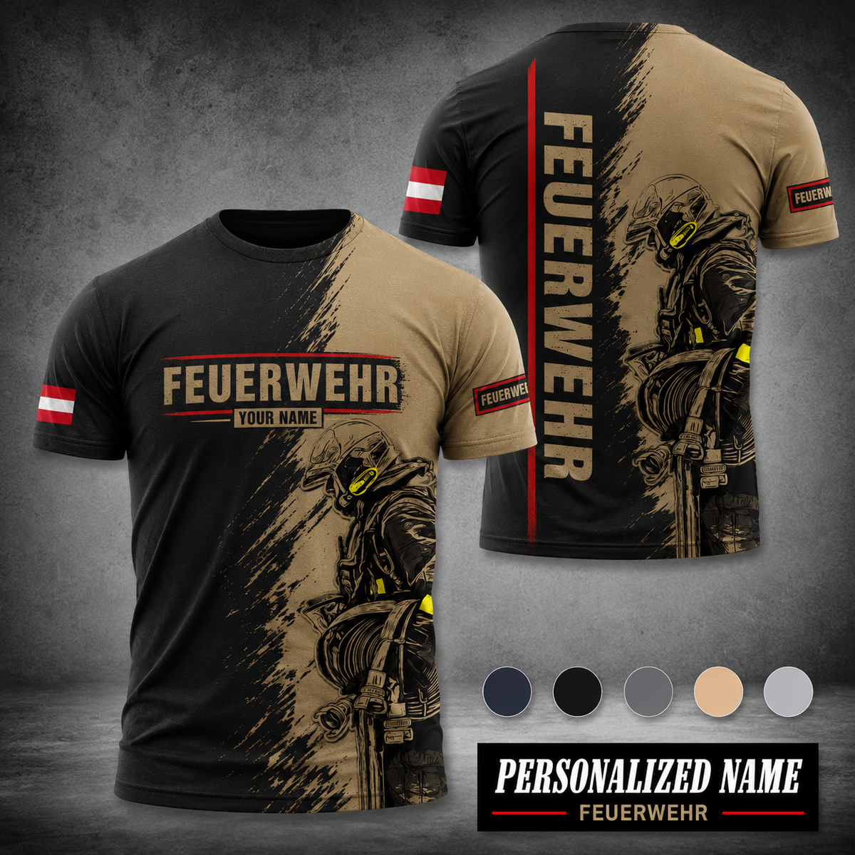 Firefighter Austria customize T-shirt  Gr