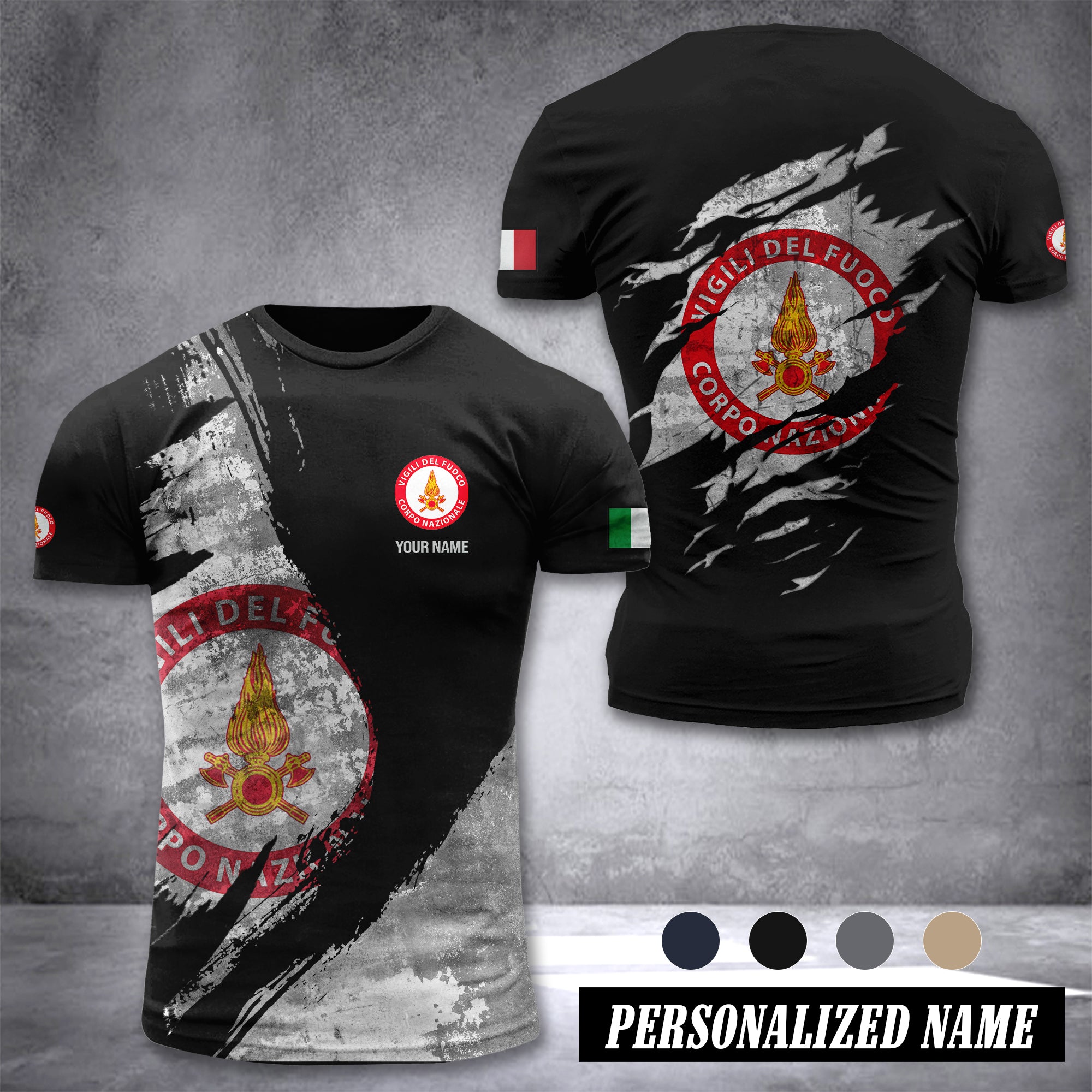 Firefighter Italy customize T-shirt 306