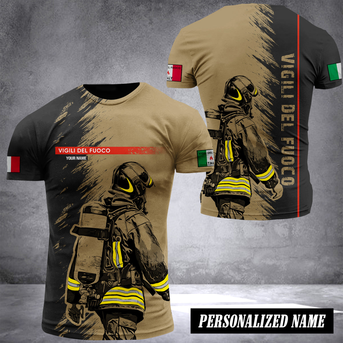 Firefighter Italy customize T-shirt  Gr