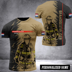 Firefighter Netherlands customize T-shirt  Gr