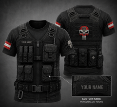 Austria tatical vest customize T-shirt pun